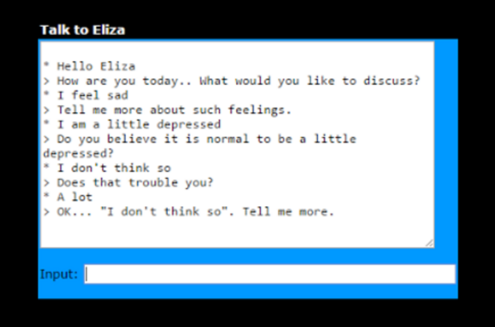 Conversation avec le bot ELIZA